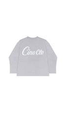 Waffle knit long sleeve | Light Grey/White