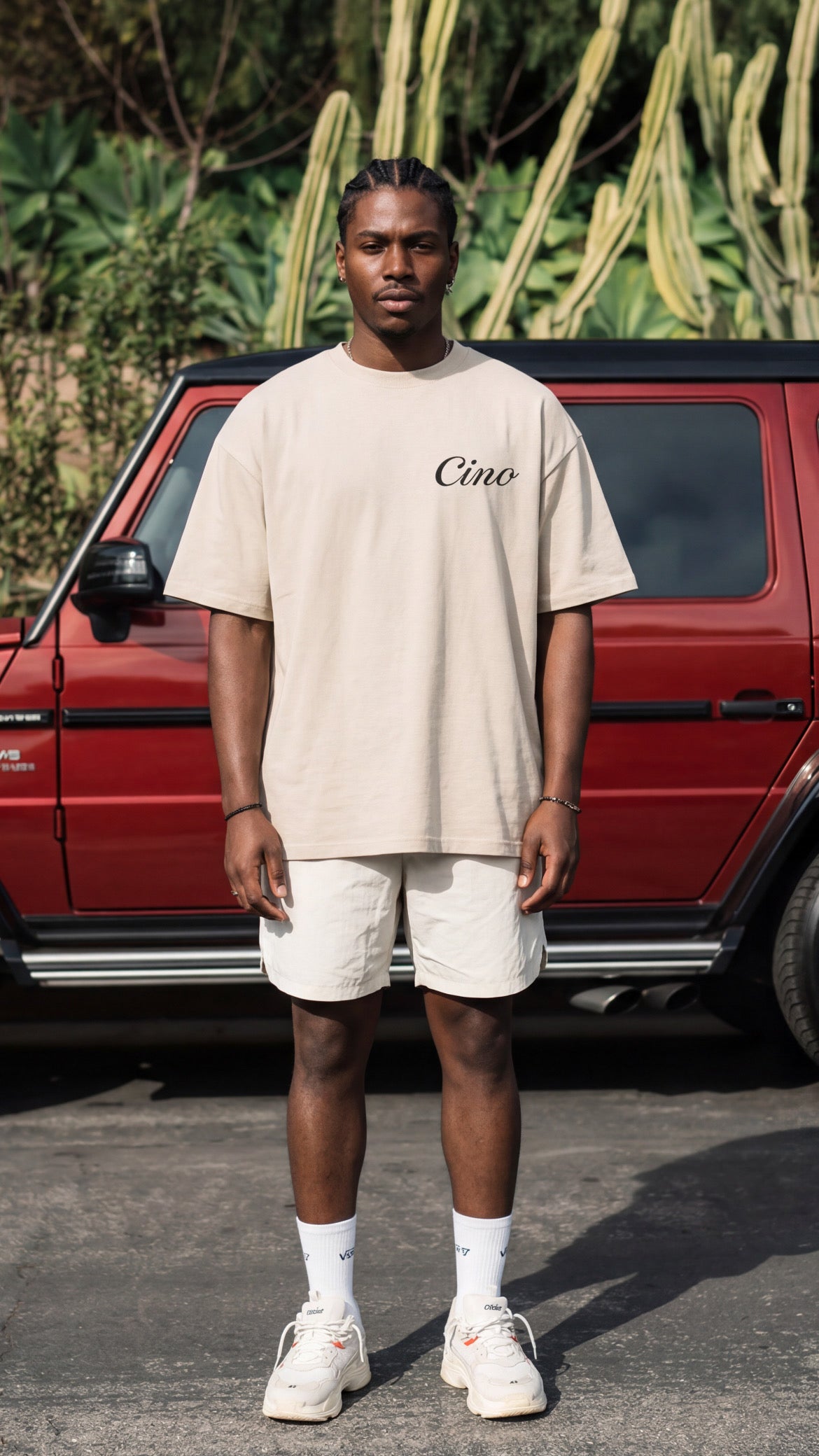 Beach Club T-Shirt | White/Beige
