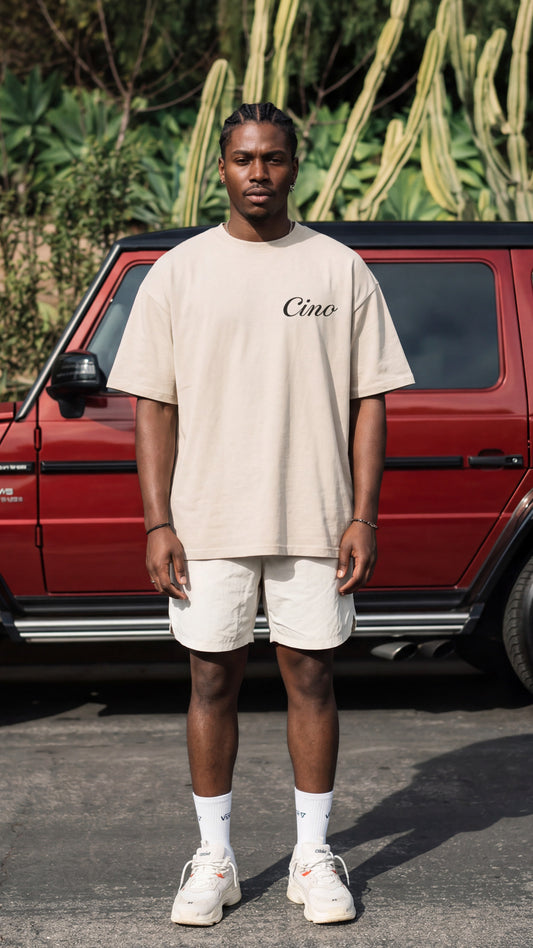Beach Club T-Shirt | White/Beige