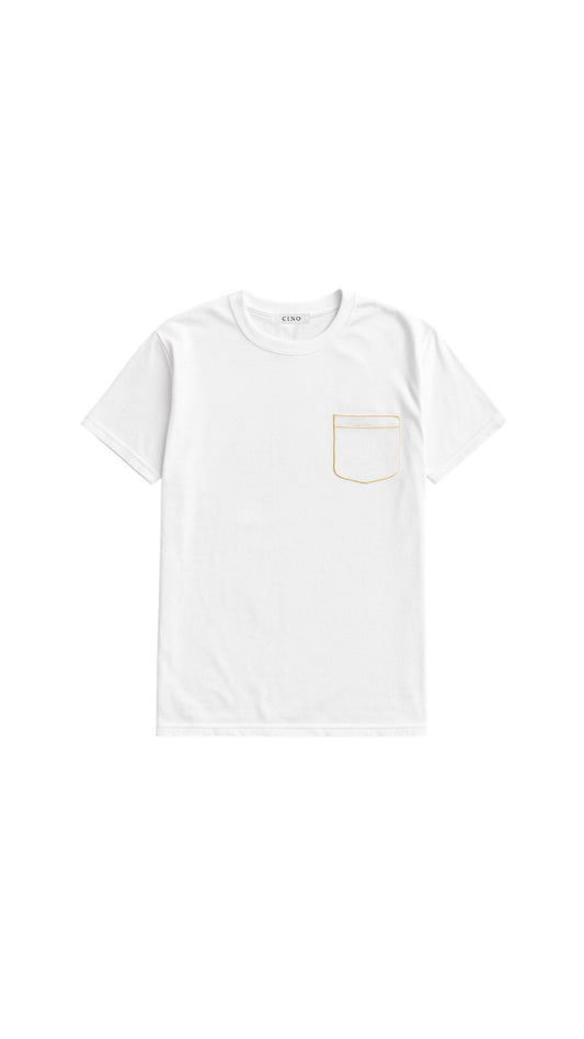 Essential Plain T-Shirt | White/Gold