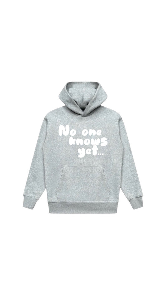 No One Knows Yet Hoodie | Grey/White
