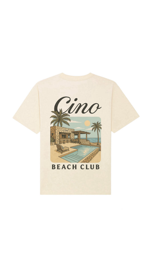 Beach Club T-Shirt | White/Beige