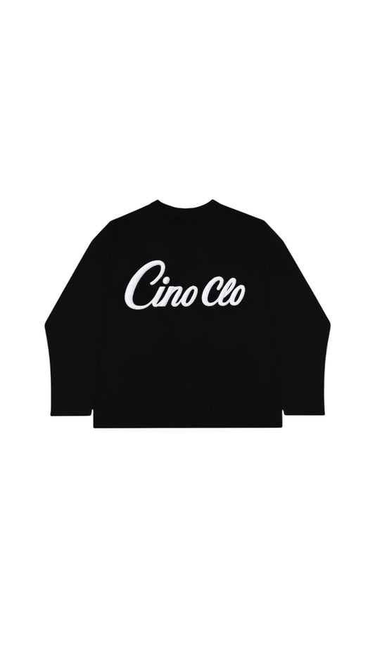 Waffle knit long sleeve | Black/White