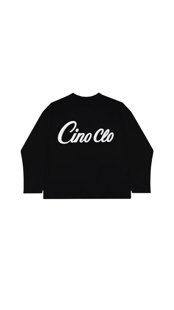 Waffle knit long sleeve | Black/White